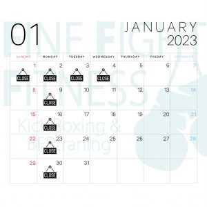 1月営業日カレンダー
